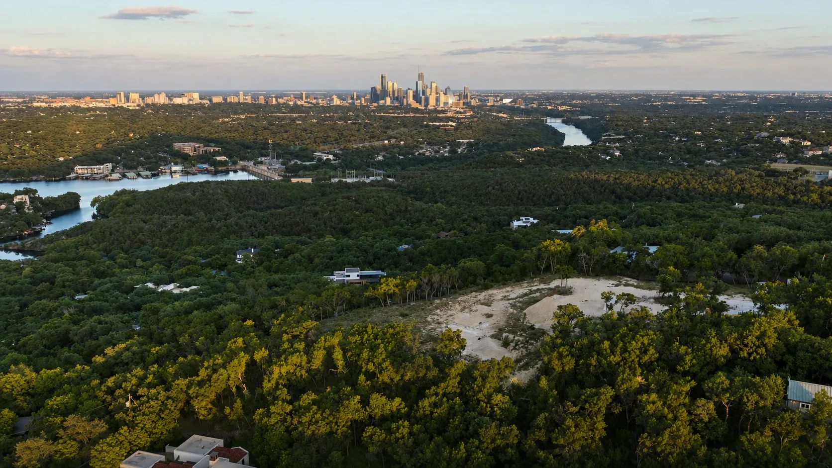 The existing vacant hilltop parcel